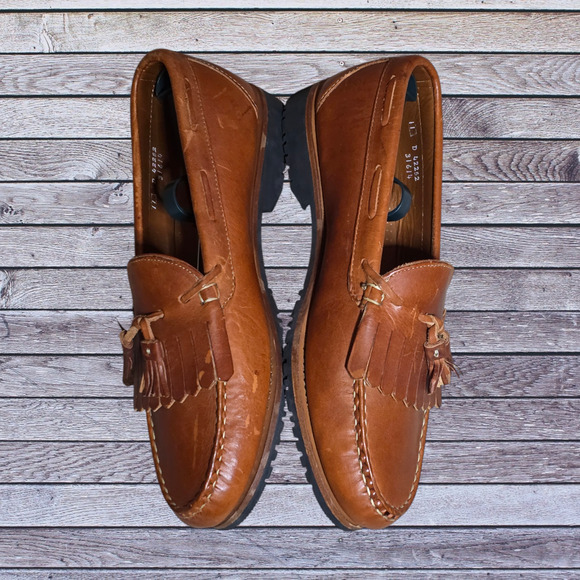 Allen Edmonds Nashua Brown Leather Tassel Kiltie Men’s Loafers, Size 11D - Picture 2 of 6